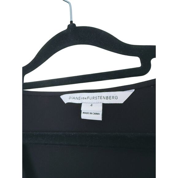 Diane Von Furstenberg Cowl Neck Wrap Dress Size 4 Black Cocktail Evening LBD - Picture 5 of 10